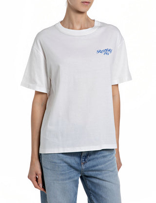 REPLAY T-SHIRT IN JERSEY CON STAMPA FLOREALE
