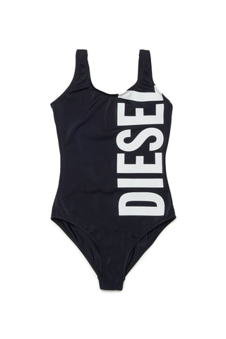 Diesel Costume da bagno in tinta unita con maxi logo