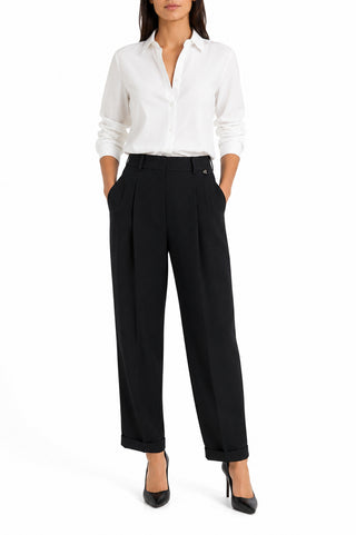 DIXIE Pantaloni tailored con pinces e risvolto alto