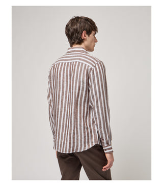 GIANNI LUPO Camicia a maniche lunghe in lino