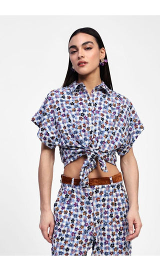 DIXIE Camicia cropped a fantasia