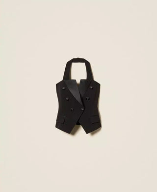 TWINSET ACTITUDE Gilet in cady con bottoni logati