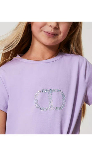 TWINSET GIRL T-shirt con Oval T strass