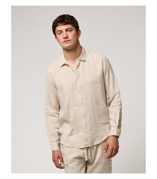 GIANNI LUPO Camicia in lino con colletto