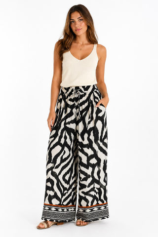 DIXIE Pantalone Palazzo Stampa Zebra