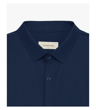 GIANNI LUPO Camicia con collo piccolo in tessuto tecnico elasticizzato