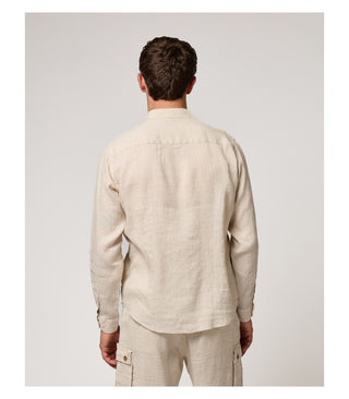 GIANNI LUPO Camicia in lino con colletto