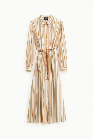 DIXIE Abito lungo a righe con cintura