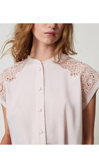 TWINSET ACTITUDE Camicia in twill con ricamo