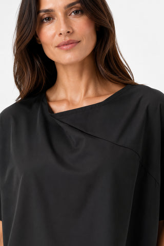 KARMA Blusa in tela vela con retro balza