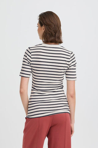 ICHI T-SHIRT T-shirt a righe in cotone