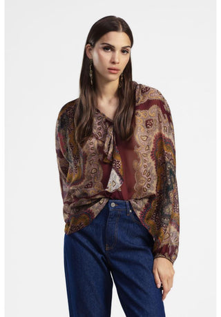 DIXIE Camicia stampa paisley con maniche lunghe leggere
