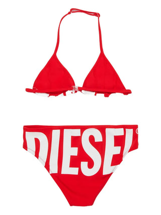 Diesel Bikini in tinta unita con maxi logo