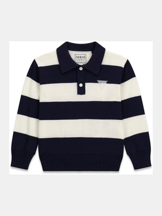 GUESS MAGLIA Polo  a righe con logo ricamato sul petto