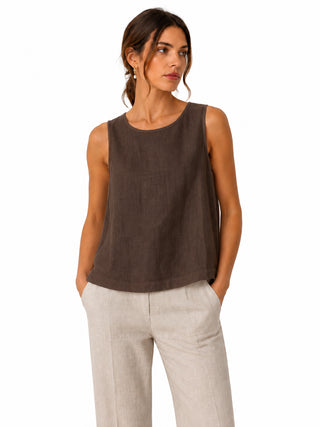 DIXIE Top in lino senza maniche