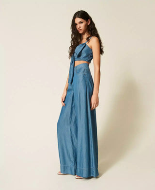 TWINSET ACTITUDE Pantaloni a palazzo in jeans