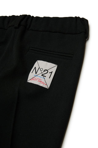 N°21 Pantalone punto Milano con risvolto