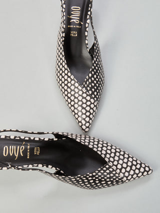 OVYE' Sling back in pelle laminata