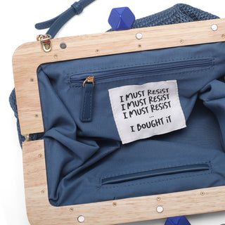 LE PANDORINE Pochette Francy con chiusura in legno