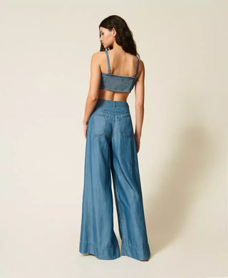 TWINSET ACTITUDE Pantaloni a palazzo in jeans