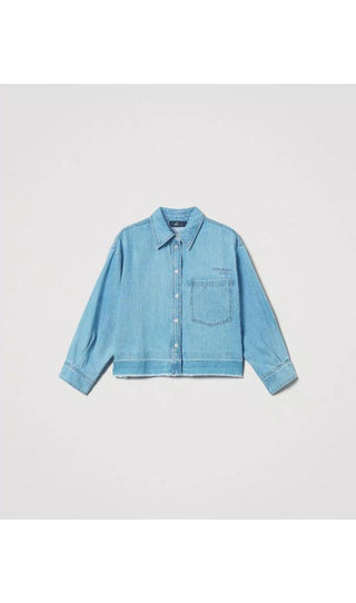 TWINSET ACTITUDE Camicia in jeans con borchie