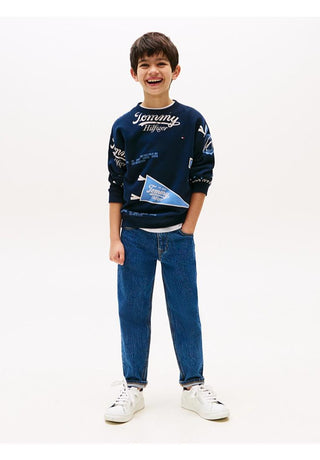 Tommy Hilfiger Felpa con stampa di loghi all over