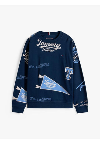 Tommy Hilfiger Felpa con stampa di loghi all over