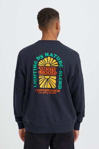 BLEND Felpa girocollo con stampa retro